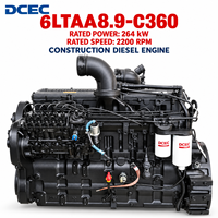 محرك ديزل DCEC Cum 6LTAA8.9 بقوة 360 حصان وسرعة 2200 دورة في الدقيقة طراز 6LTAA8.9-C360 لمحطات ضخ المياه وضواغط الهواء الثابتة بسعر المصنع