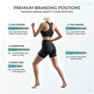Conjunto de yoga de 2 piezas para mujer al por mayor: Top sin espalda de manga corta y leggings levanta glúteos con logo frontal y bolsillos laterales, color liso. - Product Image 6