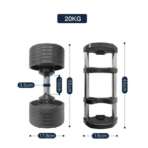 ชุดดัมเบลแบบปรับได้<span class=keywords><strong>70</strong></span>ปอนด์,ดัมเบลแบบปรับได้สีดำ32กก. น้ำหนักฟรีอุปกรณ์ออกกำลังกายปอนด์ในบ้านโลโก้แบบกำหนดเอง - Product Image 2