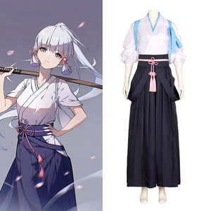 Disfraz de Cosplay de Anime para Halloween, Kimono y Uniforme de Kendo de <span class=keywords><strong>Ayaka</strong></span> Kamari, para Mujer Adulta, de Poliéster - Product Image 1