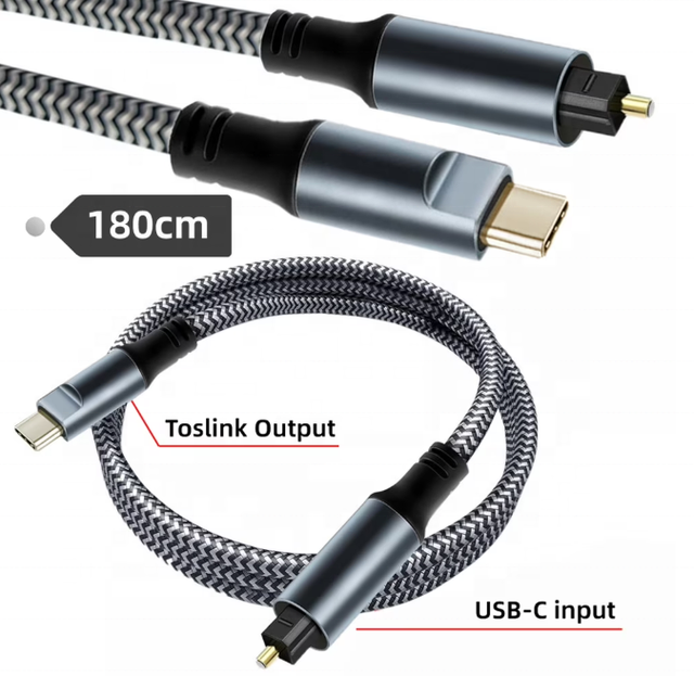 Type-C to SPDIF Toslink Optical Audio Cable USB-C to Digital Optical Fiber Optic Sound Interface Male Adapter Wire