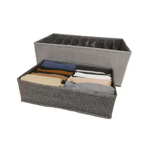 Popular Non-Woven Wardrobe Organizer Fabric Storage Bin Foldable Underwear Separation Storage Box