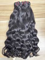 Cheveux naturels cambodgiens, vague naturelle, 100% cheveux vierges, super double trame, mèches de cheveux en couleur 1B, produits capillaires de haute qualité