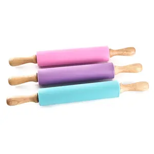 China products manufacture 9 Inch Mini Rolling Pin Kids Handle Rolling Pin for Home Kitchen Children Cake