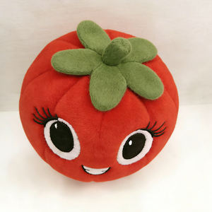 Customized Soft plush green calyx & stem on top, Fluffy short-pile red tomato <b>cuddle</b> <b>pillow</b> - Product Image 6