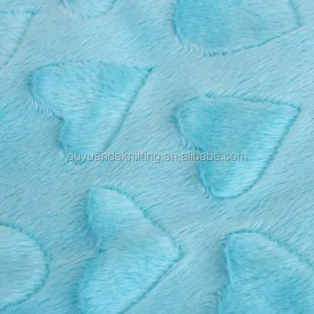 3mm Pilha Super Macio Coração Padrão Minky Afago Plush Tecido para Cobertor Do Bebê