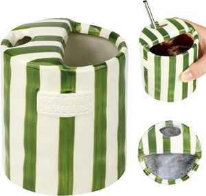 FENN creativo Logo personalizzato verticale a strisce tazza da tè in ceramica tazza da caffè senza manico tazza regalo - Product Image 1