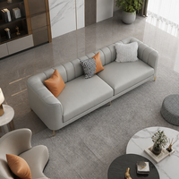 YUAN CHANG Modernes Modulares PU-Leder-Sofa-Set mit Edelstahlbeinen und Gemischtem Holzrahmen für Hotel, Villa und Wohnzimmer