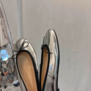 जूते फ्लैट आरामदायक बैले फ्लैटों पर कस्टम स्लिप फ्लैट महिला जूता धनुष के पैर की अंगुली गोल चमड़े मैरी जेन - Product Image 6