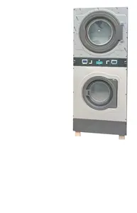 Equipo de lavandería de monedas comercial Lavadora secadora apilada 12kg 22kg Máquina expendedora Lavadora Secadora Hoteles Lavanderías 25kg Capacidad