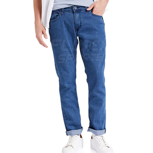 Wholesale <b>Men's</b> Formal Canvas Jeans High Quality 100% Cotton Lightweight Breathable Waterproof Comfortable <b>Overalls</b> Flat Mid - Product Image 1