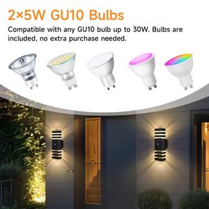 热销现代三环运动感应壁挂式长方形上下壁灯防水花园门廊户外壁灯 - Product Image 4