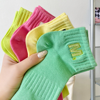 Chaussettes de yoga, pilates, barre et danse pour femmes, en coton pur, avec logo brodé personnalisé, antidérapantes, couleur pastel, OEM