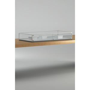 Vitrina Moderna de Mostrador 159x78x27 cm, Marco de Aluminio Blanco, Vidrio Templado, Puertas con Bisagras y Cerradura - Product Image 1