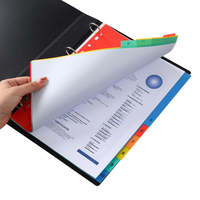 Archivador A4 de papelería de oficina personalizado, separador de índice de Color, Pestaña de plástico, separador de índice de hojas sueltas