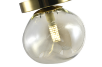 Plafonnier LED vintage doré avec base en métal et verre transparent, moderne, pour intérieur, bureau, salles de bain, balcon