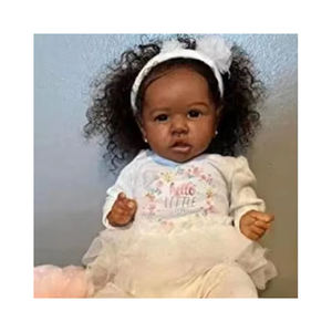 Herstellung von hochwertigem lockigem Haar Schöne Afro amerikaner Kleinkind Hübsches Schwarzes Mädchen Model Reborn Dolls - Product Image 1