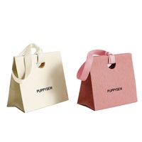 Benutzer definiertes Logo Echtes Leder Glatte Papiertüte Handgemachte Einkaufstasche Schmuck Geschenk verpackung Papiertüte Benutzer definiertes Logo