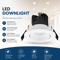 Spot encastré LED rond en aluminium 7W IP44 ultra anti-éblouissement, dimmable Dali, sans cadre