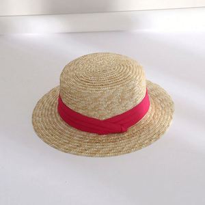 Sombreros de Paja Planos Tipo Boater Baratos al por Mayor para Vacaciones en la Playa, Sombreros de Verano Unisex de Paja de Trigo con Bordado 3D, para Viajes, Esquí y Pesca - Product Image 4