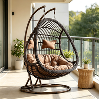 Fauteuil suspendu d'extérieur en rotin pour la vente en gros, chaise balançoire en osier pour jardin, balançoires de patio pour salle à manger, maison, balcon, cour