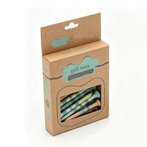 Eco-Friendly Kraft Paper Golf Tee Box 100Pcs Recyclable Packaging With Clear <b>Window</b> For Golf Accessories - Product Image 6