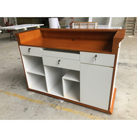 Table de réception en bois MDF, comptoir de réception avec belle peinture et Design, à bas prix, caisse en bois