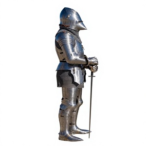 Armadura Completa de Caballero Medieval Personalizada, Armadura Gótica de Acero Hecha a Mano, Acabado Pulido con Recubrimiento de Níquel Negro, Conjunto de Armadura Corporal para Halloween - Product Image 3