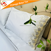 Vente directe d'usine Literie Broderie en dentelle Housse de couette Polyester brossé Housse de lit de luxe Ensemble de housse de couette et de taie d'oreiller