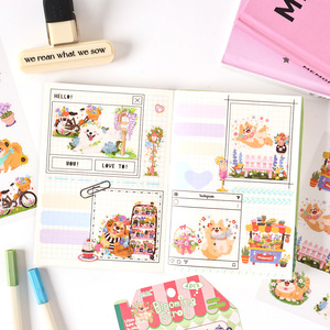 สติกเกอร์แพลนเนอร์ลายสัตว์น่ารัก 4 แผ่นต่อแพ็ค ชุดรายวัน สำหรับเด็ก วัสดุสำหรับแพลนเนอร์ - Product Image 3