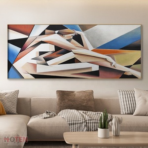 Peinture à l'huile sur toile 100% peinte à la main, portrait abstrait moderne <span class=keywords><strong>de</strong></span> femme nue, décoration murale moderne pour la maison - Product Image 1