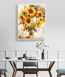 Moderne abstrait aquarelle <span class=keywords><strong>fleurs</strong></span> à la main peinture à l'huile mur Art bleu coquelicot photos pour salon décor pas de cadre - Product Image 6