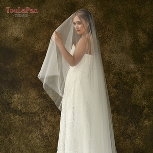 YouLaPan V25-L Velo de Novia Grande de Color Liso 118 Pulgadas Redondo Doble Capa Clásico para Boda en Catedral Boda en Jardín - Product Image 5