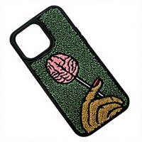 Casing Ponsel Bordir Tangan Berbahan Katun dengan Hiasan Manik-Manik, Desain Bunga Matahari Bintang Laut, Pola Bunga Warna-Warni, Jahitan Persegi Panjang, Sami