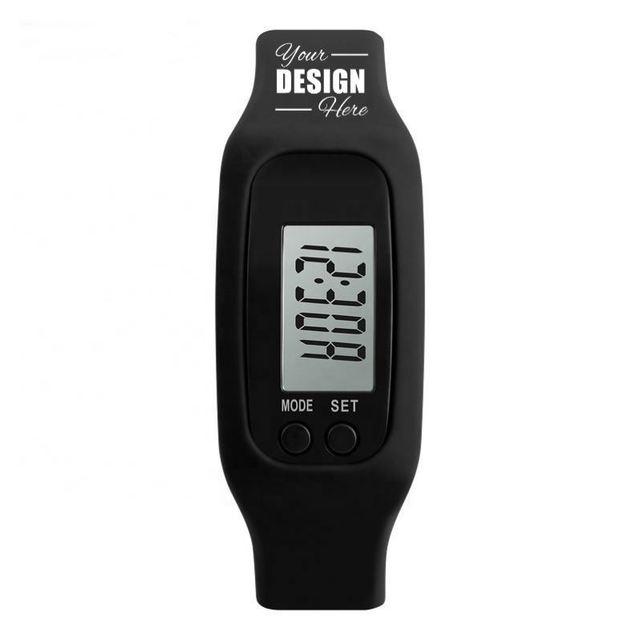 Custom Silicone Fitness Tracker Watch Walking/Running Pedometer Calorie Counter Step Counter Promotional Business Gift for All