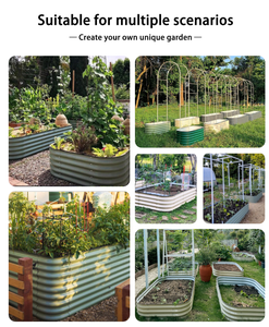 Kits de jardinières surélevées de 8 pouces de haut, 3,4 pieds x 2 pieds, jardinière haute, bac à plantes en acier ondulé pour l'extérieur, jardinières pour la culture des légumes - Product Image 5