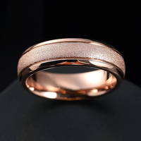 Bijoux personnalisés en tungstène anneaux de mariage en tungstène or rose 18 carats pour femmes hommes bague de fiançailles bijoux de mode anneaux en gros