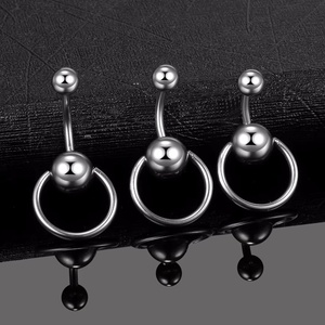 G23 titanio 14G cristal gema ombligo Piercing anillo Sexy mujer gótico Ombligo bola circón piedra principal oro ombligo joyería - Product Image 5