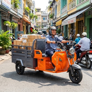 Tricycle pliable avec moteur 1200W, capacité de charge de 400 kg, pour livraison urbaine - Product Image 1