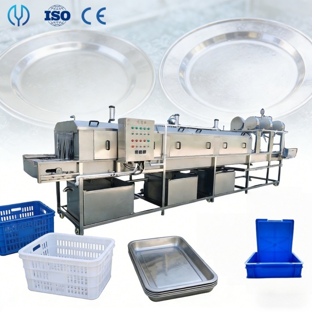 Industrial Baking Pan Washer Machine Egg Tray Cleaner Poultry Crate Chicken Cage Washing Machine High Pressure