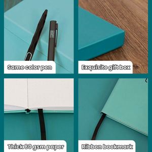 Vegan Leather Wrapped Cost Effective Hardbound Notebook Stitched Binding Hot Stamped With Bookmark - Product Image 6