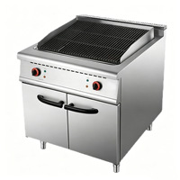Grill à gaz multifonctionnel commercial avec pierres de lave pour hamburgers, steaks et cuisson Teppanyaki