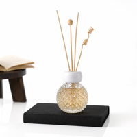Diffuseur de parfum en verre texturé de luxe 100 ml 200 ml avec logo personnalisé, récipient aromatique haut de gamme pour la décoration intérieure haut de gamme