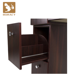 Table de <span class=keywords><strong>manucure</strong></span> vintage marron avec tiroirs pour utilisation en magasin d'ongles - Product Image 4