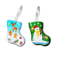 Boîte en métal en forme de chaussette, vide, pour emballer des bonbons, des biscuits, des cadeaux
