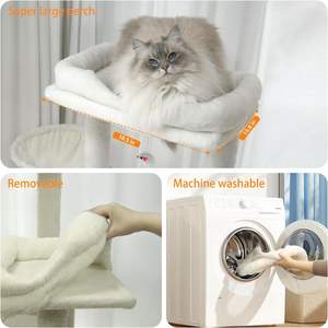 68 inci besar tinggi pohon kucing menara Multi-Level desain dalam ruangan kucing Kondominium bantalan dilepas Sisal menggaruk Post tempat tidur gantung kucing lebar - Product Image 3