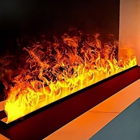 Insert de cheminée électrique à vapeur d'eau 3D avec humidificateur et télécommande, construction moderne en acier, chauffage intérieur 39 pouces