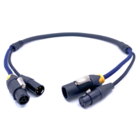 Câble hybride combiné d'alimentation 3 broches DMX Combi TRUE 1 Powercon à gaine tressée