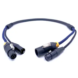 Geflochtene Hülse Power 3 Pin DMX Combi Combo Hybrid kabel