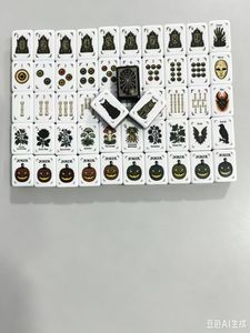 Tuiles de Mahjong en Acrylique Modernes sur le Thème d'Halloween : Citrouille et Chauve-souris - Product Image 2